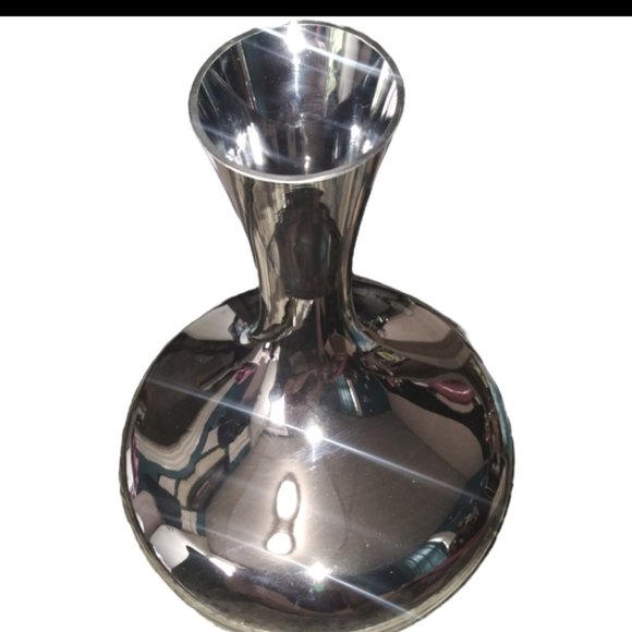 Plated Glass Wine Decanter Vase Chrome Dining - Picture 2 of 3
